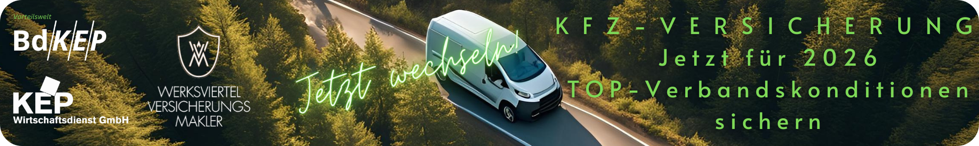 UPDATE | KFZ-Versicherung 2026 - Transporter - Nutzfahrzeuge | Werksviertel Versicherungsmakler